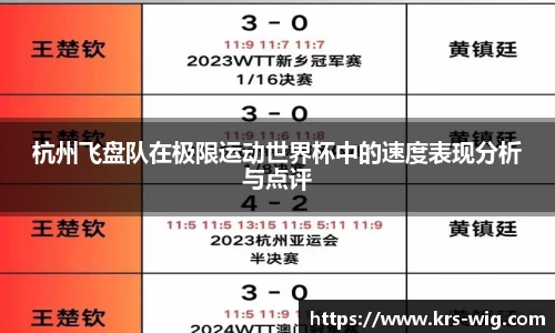 杭州飞盘队在极限运动世界杯中的速度表现分析与点评